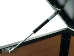 PROREGAL Rasenmäher|Mähroboter-Garage XL Mit Deckel 43x70x90cm Wpc Metall Eiche-Optik