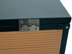 PROREGAL Rasenmäher|Mähroboter-Garage XL Mit Deckel 43x70x90cm Wpc Metall Eiche-Optik