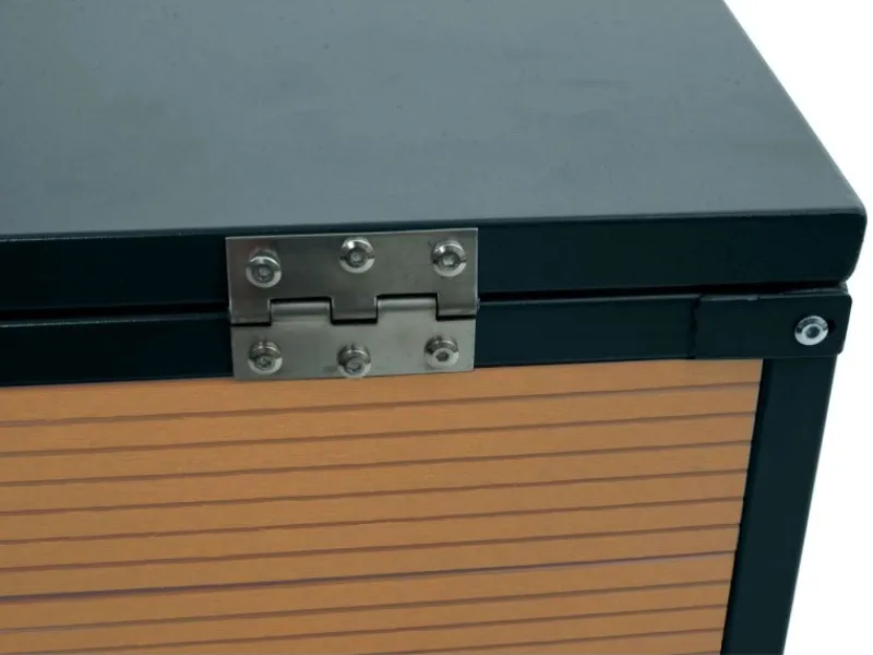 PROREGAL Rasenmäher|Mähroboter-Garage XL Mit Deckel 43x70x90cm Wpc Metall Eiche-Optik