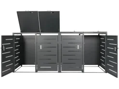 PROREGAL Mülltonnenboxen|Weitere Ordnungssysteme Für Den Garten|Mülltonnenbox 4er 116,5x263x80cm Erweiterbar