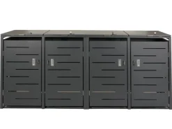 PROREGAL Mülltonnenboxen|Weitere Ordnungssysteme Für Den Garten|Mülltonnenbox 4er 116,5x263x80cm Erweiterbar