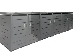 PROREGAL Mülltonnenboxen|Weitere Ordnungssysteme Für Den Garten|Mülltonnenbox 4er 116,5x263x80cm Erweiterbar