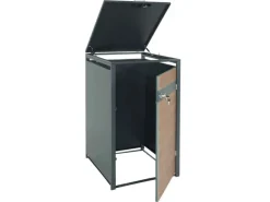 Mülltonnenbox 1er 117x68x80cm Anthrazit Kirsche-Holzoptik*PROREGAL Best