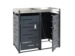 PROREGAL Weitere Ordnungssysteme Für Den Garten|Mülltonnenbox 2er 110x115x62cm 80-240 Liter