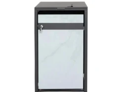 PROREGAL Weitere Ordnungssysteme Für Den Garten|Mülltonnenbox 1er 117x68x80cm Anthrazit Marmor-Optik Hell
