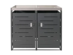 PROREGAL Weitere Ordnungssysteme Für Den Garten|Mülltonnenbox 2er 125x134x84cm 80-240 Liter