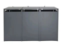 Mülltonnenbox 3er 117x200x80cm Anthrazit Gold Schlitzoptik*PROREGAL Best