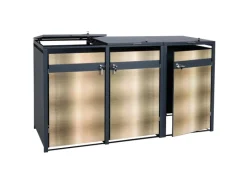 Mülltonnenbox 3er 117x200x80cm Anthrazit*PROREGAL Discount