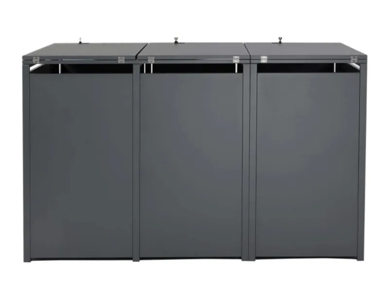Mülltonnenbox 3er 117x200x80cm Anthrazit*PROREGAL Discount