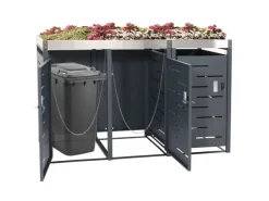 PROREGAL Weitere Ordnungssysteme Für Den Garten|Mülltonnenbox 3er 110x175x62cm 80-240 Liter
