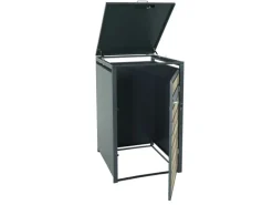 PROREGAL Weitere Ordnungssysteme Für Den Garten|Mülltonnenbox 1er XL 117x73x98cm Metall 36kg Anthrazit Gold