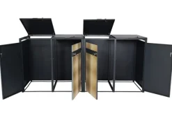 Mülltonnenbox 4er 117x264x80cm Anthrazit*PROREGAL