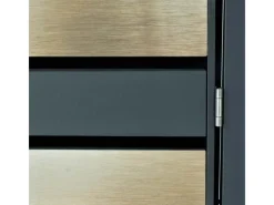 PROREGAL Weitere Ordnungssysteme Für Den Garten|Mülltonnenbox 1er 117x68x80cm Anthrazit Gold Schlitzoptik