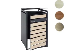PROREGAL Weitere Ordnungssysteme Für Den Garten|Mülltonnenbox 1er 117x68x80cm Anthrazit Gold Schlitzoptik