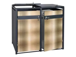 PROREGAL Weitere Ordnungssysteme Für Den Garten|Mülltonnenbox 2er 117x132x80cm Anthrazit