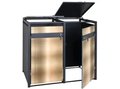 PROREGAL Weitere Ordnungssysteme Für Den Garten|Mülltonnenbox 2er 117x132x80cm Anthrazit