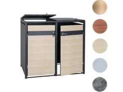 PROREGAL Weitere Ordnungssysteme Für Den Garten|Mülltonnenbox 2er 117x132x80cm Anthrazit