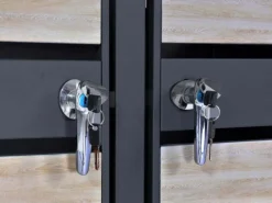 PROREGAL Weitere Ordnungssysteme Für Den Garten|Mülltonnenbox 2er 117x132x80cm Anthrazit Buche-Holzoptik Hellbraun Schlitzoptik