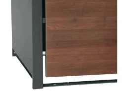 Mülltonnenbox 4er 117x264x80cm Anthrazit Kirsche-Holzoptik*PROREGAL Discount