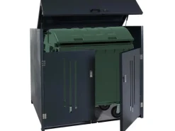 PROREGAL Weitere Ordnungssysteme Für Den Garten|Mülltonnenbox 154x160x136cm Anthrazit Müllcontainerbox Industrie-Abfallcontainer