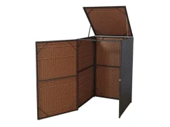 PROREGAL Weitere Ordnungssysteme Für Den Garten|Mülltonnenverkleidung HxBxT 110x65x66 cm Poly-Rattan 120L Mülltonnenbox Mülltonnenabdeckung