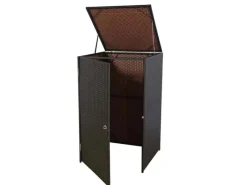 PROREGAL Weitere Ordnungssysteme Für Den Garten|Mülltonnenverkleidung HxBxT 110x65x66 cm Poly-Rattan 120L Mülltonnenbox Mülltonnenabdeckung