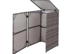 PROREGAL Weitere Ordnungssysteme Für Den Garten|Mülltonnenverkleidung HxBxT 110x65x66 cm Poly-Rattan 120L Mülltonnenbox Mülltonnenabdeckung