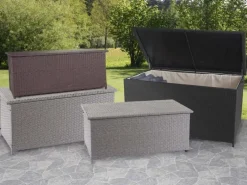 Poly-Rattan Kissenbox HxBxT 51x100x50cm Premium 170L Gartentruhe Auflagenbox Truhe*PROREGAL New
