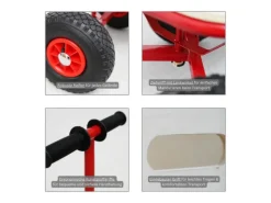 PROREGAL Campingzubehör|Profi Bollerwagen BOLLY HxBxT 97x90x60cm Traglast 150kg Luftbereifung Rot Handwagen