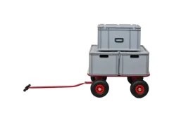 PROREGAL Campingzubehör|Profi Bollerwagen BOLLY HxBxT 97x90x60cm Traglast 150kg Luftbereifung Rot Handwagen