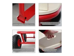PROREGAL Campingzubehör|Profi Bollerwagen BOLLY HxBxT 97x90x60cm Traglast 150kg Luftbereifung Rot Handwagen