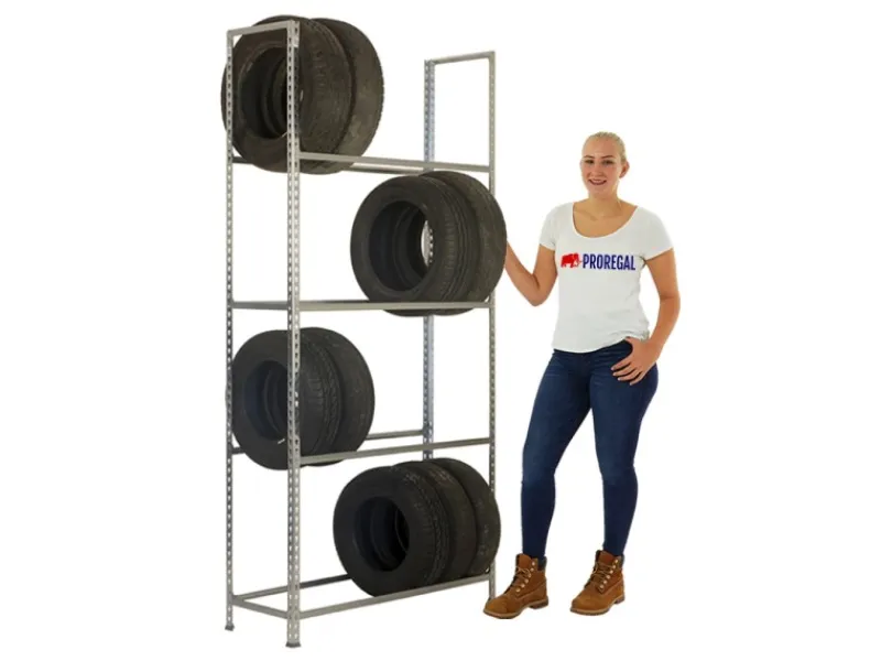 PROREGAL Quads|Reifenregal Metal Shark NO.1 HxBxT 200 x 120 x 30 cm 4 Ebenen 16 Reifen Verzinkt