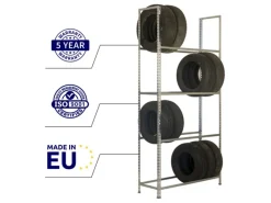 PROREGAL Quads|Reifenregal Metal Shark NO.1 HxBxT 200 x 120 x 30 cm 4 Ebenen 16 Reifen Verzinkt