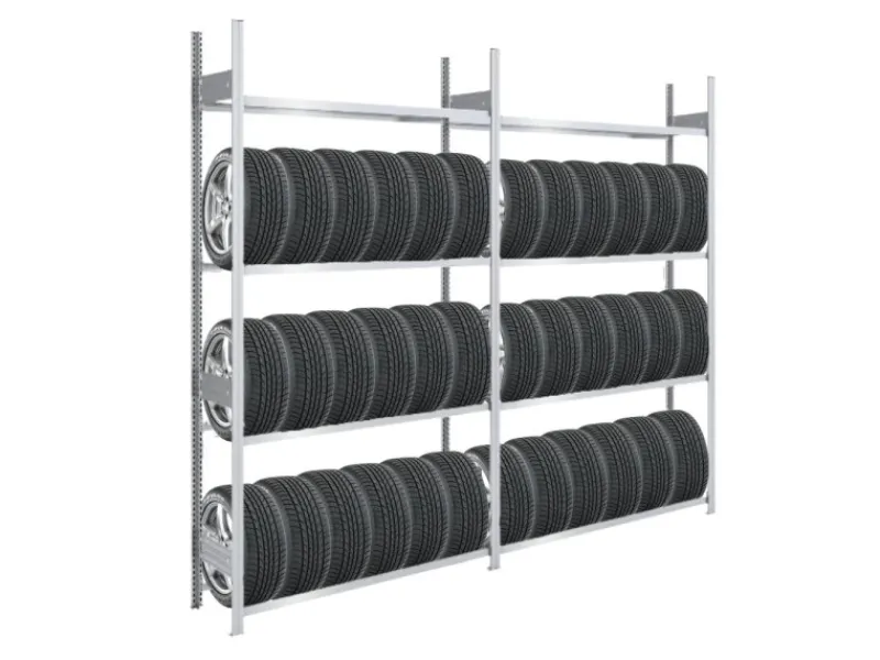 PROREGAL Quads|Reifenregal Tire Pro Made In Germany HxBxT 250 x 260 x 43 cm 4 Ebenen 150 kg Fachlast Bis Zu 12 Reifen Pro Ebene Verzinkt