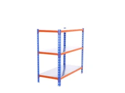 Schwerlastregal Baby Metal Shark HxBxT 90 x 120 x 30 cm Fachlast 200 kg Blau-Orange*PROREGAL Hot