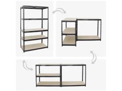 PROREGAL Sportgeräte|Schwerlastregal Giant Tiger HxBxT 200 x 120 x 60 cm Fachlast 265 kg 5-Ebenen Schwarz