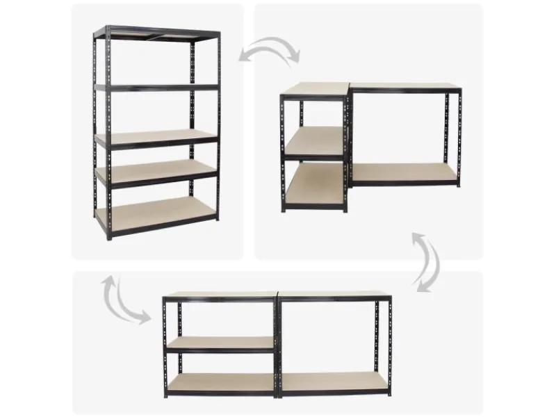 PROREGAL Sportgeräte|Schwerlastregal Giant Tiger HxBxT 200 x 120 x 60 cm Fachlast 265 kg 5-Ebenen Schwarz