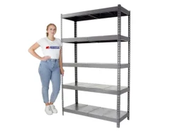 PROREGAL Sportgeräte|Schwerlastregal Big Metal Yeti Five HxBxT 200 x 150 x 45 cm Fachlast 400 kg Grau