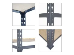 Schwerlastregal Muli HxBxT 180 x 80 x 30 cm 5 Fachböden Fachlast 150 kg Anthrazit*PROREGAL