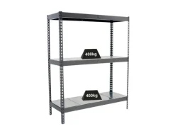 PROREGAL Sportgeräte|Schwerlastregal Mid Metal Yeti Three HxBxT 150 x 150 x 60 cm Fachlast 400 kg Grau