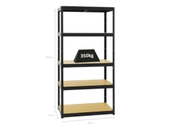 PROREGAL Sportgeräte|Schwerlastregal Slim Elephant S HxBxT 180 x 90 x 45 cm 5 Ebenen Fachlast 350 kg