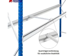 PROREGAL Sportgeräte|Weitspannregal Maximus Grundregal HxBxT 300 x 225 x 60 cm 6 Ebenen Spanplatten Fachboden Fachlast 375 kg Lichtblau & Lichtgrau