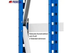 PROREGAL Sportgeräte|Weitspannregal Maximus Grundregal HxBxT 300 x 225 x 60 cm 6 Ebenen Spanplatten Fachboden Fachlast 375 kg Lichtblau & Lichtgrau