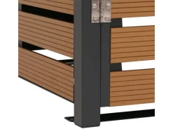 XL 2er-/4er-Mülltonnenverkleidung HxBxT 119x140x102 cm Teak-Optik Mülltonnenbox Mülltonnenabdeckung WPC Metall 86kg*PROREGAL Clearance