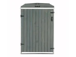 PROREGAL Weitere Ordnungssysteme Für Den Garten|XL 1er-/2er-Mülltonnenverkleidung HxBxT 126x79,5x98 cm Grau-Weiß Mülltonnenbox Mülltonnenabdeckung Holz