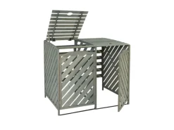 PROREGAL Weitere Ordnungssysteme Für Den Garten|XL 2er-/4er-Mülltonnenverkleidung HxBxT 121x133x98 cm Mülltonnenbox Mülltonnenabdeckung Holz -Zertifziert