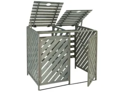 PROREGAL Weitere Ordnungssysteme Für Den Garten|XL 2er-/4er-Mülltonnenverkleidung HxBxT 121x133x98 cm Mülltonnenbox Mülltonnenabdeckung Holz -Zertifziert