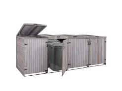 PROREGAL Weitere Ordnungssysteme Für Den Garten|XL 4er-/8er-Mülltonnenverkleidung HxBxT 126x316x98 cm Mülltonnenbox Mülltonnenabdeckung Holz