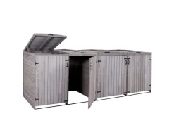 PROREGAL Weitere Ordnungssysteme Für Den Garten|XL 4er-/8er-Mülltonnenverkleidung HxBxT 126x316x98 cm Mülltonnenbox Mülltonnenabdeckung Holz