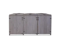 XL 3er-/6er-Mülltonnenverkleidung HxBxT 126x237,5x98 cm Mülltonnenbox Mülltonnenabdeckung Holz*PROREGAL Hot